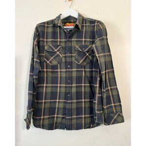Empyre Surplus Co. Mens Button Up Plaid Shirt Large Green Long Sleeve Casual